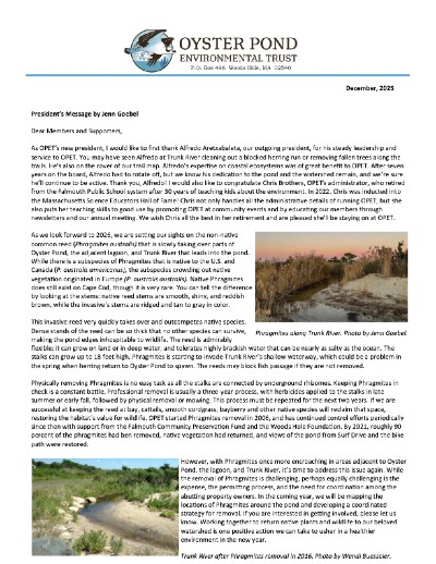 Front page of 2025 winter newsletter